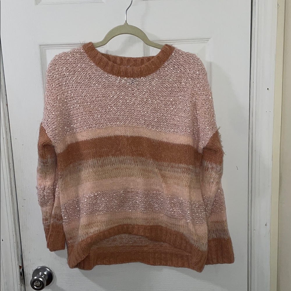 Women's Pink and Brown Sweater
